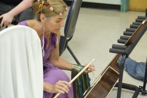 Cheryl provides a soundscape for a scene.