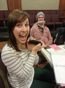 Jenna-Lee recieves an award... well, a prop one!